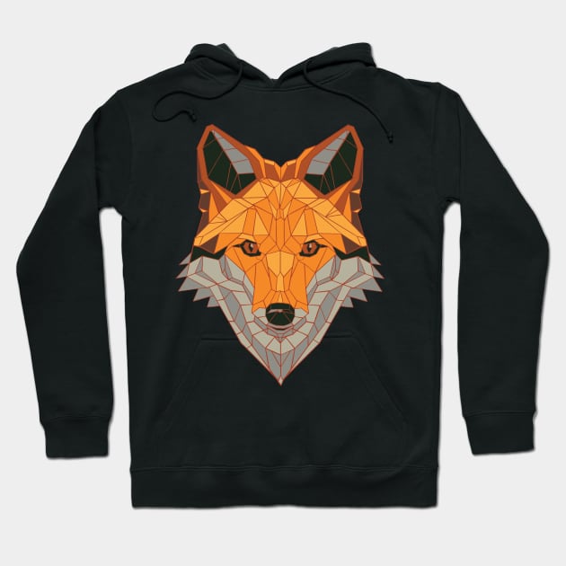 Polygonal fox geometric shape gift idea Hoodie by Watersolution